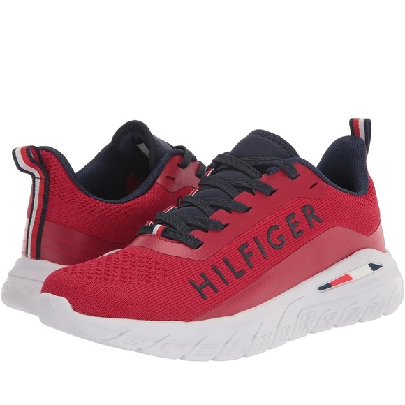 New | Tommy Hilfiger Men’s Nephi Lace-up Red Sneakers, Men’s 9.5 - Picture 1 of 7